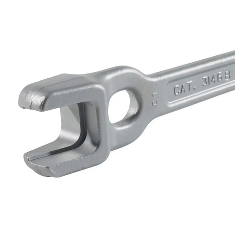 Close-up of Bell System Type Lineman Wrench Dual End With Large End Openings One And One Sixteenth Inch And One And Three Sixteenths Inch