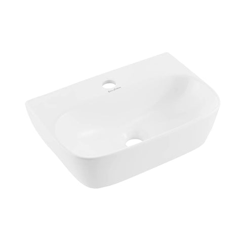 St Tropez Wall Hung Sink With Space Saving Wall Mount Dope Scratch Resistant Ceramic Sleek Modern Basin For Small Bathrooms