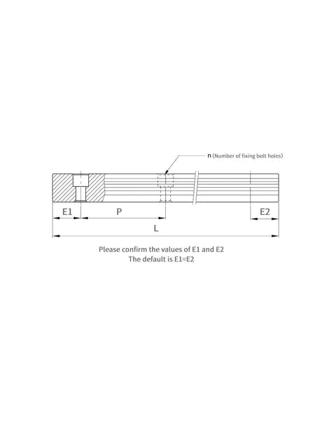 Technical diagram of Budget Friendly Linear Guide HGR30 1300mm Rail with HGH30CA Carriage Slide for CNC showing dimensions.