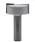 Close-up of Beefy 1/2 Inch Shank Dado Router Bit with 1-1/2 Inch Cutting Diameter and 5/8 Inch Cutting Height Carbide Tip Heavy Duty.