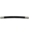 Hydraulic Hose 3/8 Inch ID By 12 Inch Length Up To 4780 PSI Max SAE 100 R2AT Two Wire Beefy With 3/8 NPT Ends For Tractors And Heavy Equipment Great For Hydraulics Farm Equipment And Outdoor Machinery Heavy Duty Tractors And Farm Gear. Black 12-inch hydraulic hose with 3/8 NPT ends