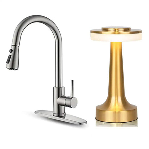 Pull Down Sprayer Kitchen Faucet With Multitask Mode, High Arc Single Handle Pull Out Sink Faucet For No Fuss Cleanup In RV, Laundry Or Bar Areas, Smooth Swivel, Durable Stainless Construction