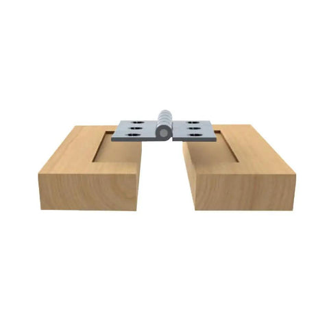 Pro Grade Mortising Router Bit 1/2-Inch Diameter With 1/4-Inch Shank For Clean Mortises, two wood pieces and hinge setup