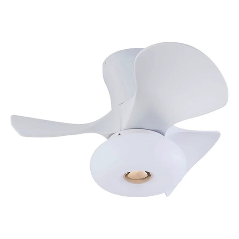 Ceiling Fan with Light 36W Built-in Illumination 6 Speed Settings Color, modern design, three blades, integrated light, white finish.