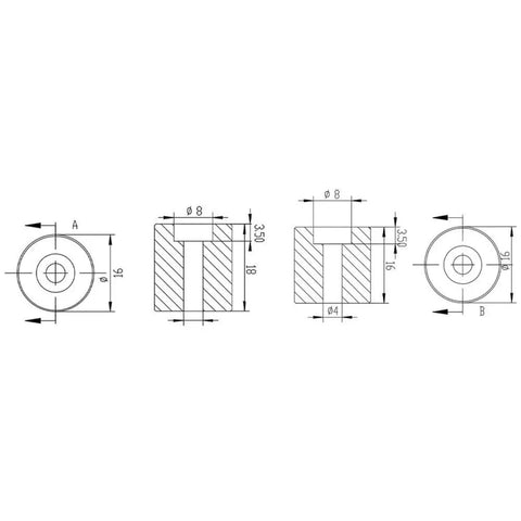 Built Tough 3D Printer Silicone Bed Spacers Heavy Duty High Temperature Heat Resistant Mounts 20 Pack For Smooth Bed Leveling No Vibe No Shake Crank Out Tight Prints Daily Black 12mm technical drawing