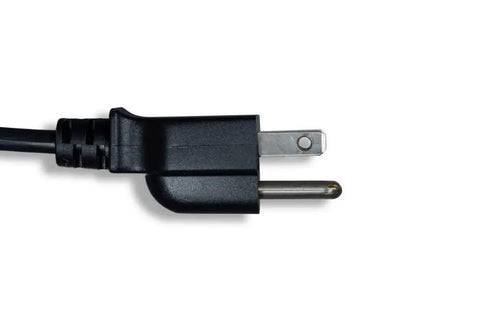 Ultra Short 14-Inch Power Splitter Cord From One NEMA 5-15P To Two NEMA 5-15R Outlets 16 AWG 13A 125V Black Cable close-up