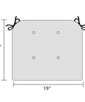 Diagram of Pack Of 2 19 By 19 Outdoor Indoor Tufted Seat Cushions With Ties For Wicker Chairs U Shape Chair Pads Thick Plush 3D Cushion Fill