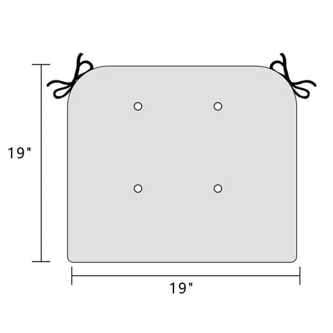 Diagram of Pack Of 2 19 By 19 Outdoor Indoor Tufted Seat Cushions With Ties For Wicker Chairs U Shape Chair Pads Thick Plush 3D Cushion Fill