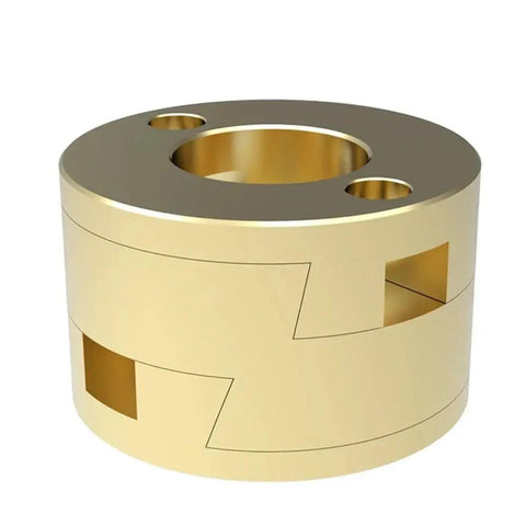 Upgrade Your 3D Printer Setup Sweet With These Cool Oldham Couplings And T8 Lead Screws Made Of Brass For Smooth Z Axis Motion On Hot Beds And Flex VZBot Builds Sure To Hit Perfect Threads Every Time. Brass Oldham coupling with 16mm thread hole for T8 lead screw, 3D printer Z axis part