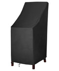 600D Heavy Duty Waterproof Stackable Patio Chair Covers For 4 To 6 High Back Chairs, 27 Inch Wide By 27 Inch Deep By 49 Inch Tall