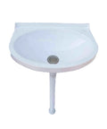 Wall Mount Bathroom Sink 40x28x14cm - Modern Oval Cactus Vessel Basin with 78cm Waste Set for Stylish Cloakroom & Vanity Cabinet - Elegant White Design, top view.