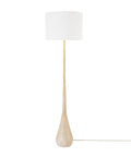 65 Inch Floor Lamp With Wood Toned Finish And White Cotton Shade Japandi Style E26 Base On Off Rotary Switch 5 Ft Cord Cozy Ambient Lighting Vibe For Living Room Or Bedroom