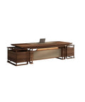 Huge Adjustable Standing Desk Featuring Smooth Sit Stand Functionality Roomy Executive Workspace with storage drawers.