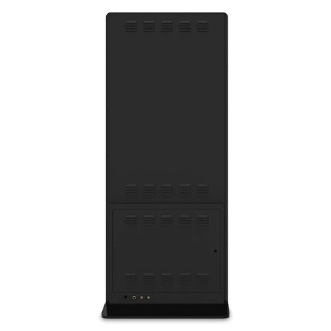 Back view of the 55 Inch 4K Ultra Hd Free Standing Digital Signage Kiosk Featuring Crisp Ips Panel Plug And Play Connectivity Via Hdmi Lan Rj45.