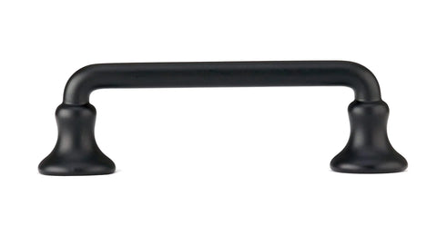 Toulon Collection Matte Black Round Cabinet Pull, 3 Inch Center To Center Traditional Drawer Handle for Kitchens, Bathrooms, Dressers