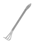 Three-prong root rake tool with stainless steel design and ergonomic handle for bonsai and garden soil loosening