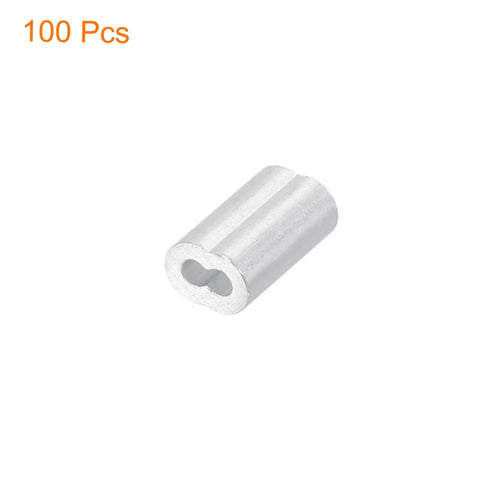 Beefy Heavy Duty Aluminum Crimping Loop Sleeve Set For 1 Millimeter Wire Rope Ends Double Ferrule Aluminum Cable Sleeve For Rock Solid Secure Cable Line Endings 100 Pcs Durable Lightweight Corrosion Resistant With Polished Finish, 100 pcs