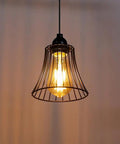 Three Pack Battery Operated Outdoor Chandelier Pendant Lights With Rustic Black Metal Bell Shade for Gazebo Patio Porch Decor, hanging light.