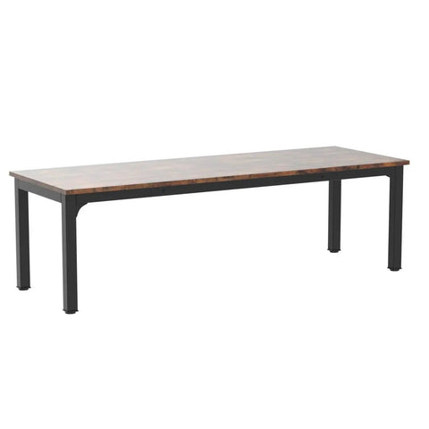 Extra Long 78.7 Inch Double Computer Desk For Two, Sturdy Home Office Workstation With Thick MDF Panel And Heavy Duty Iron Pipe Frame In Brown