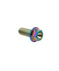 Rainbow titanium flanged hex bolt, M6x1.0x16mm, aerospace grade Ti 6AL4V