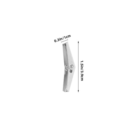 Galvanized Steel Drywall Toggle Anchors Kit For Heavy Duty Wall Fixings Aircraft Expansion Style Anchors side view with measurements