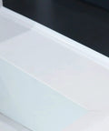 Collapsible Self Adhesive Silicone Shower Threshold Water Dam Seal Strip For Dry And Wet Separation In Bathroom And Kitchen Waterproof Barrier Edge Trim Easy Peel And Stick 67 Inch Long White shown on edge of bathtub