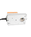 Drop In 10Nm Damper Actuator With No Sweat Mounting For Hvac Vent Balancing And Building Automation Systems Nma060 Nm230a C173 side view showing wiring and metal casing.