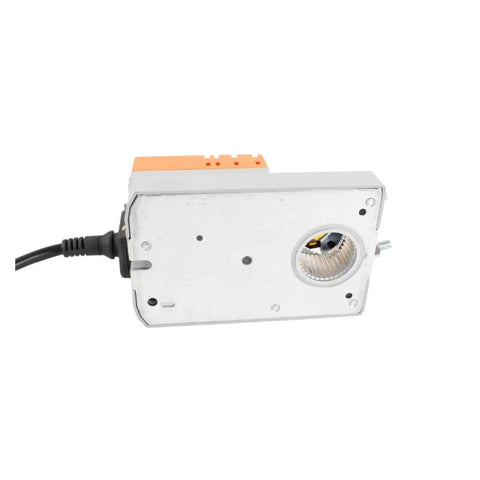 Drop In 10Nm Damper Actuator With No Sweat Mounting For Hvac Vent Balancing And Building Automation Systems Nma060 Nm230a C173 side view showing wiring and metal casing.