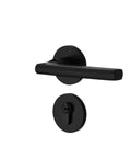 Black Silent Interior Door Lock Set With Keys For Bedroom And Bathroom Heavy Duty Zinc Alloy Handle Whisper Quiet Locking Latch Mechanism