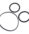 Oil seal rings set: three black rubber seals of varying sizes for automotive jack repair kit