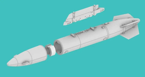 1/144 Resin External Detail Set PTB-3000 For SU-34 And SU-24 Model Kits, Grey Finish, exploded view with panel details
