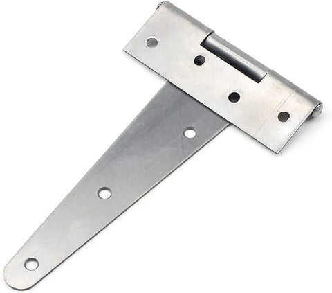 Two Pack 8 Inch Black T Strap Door Hinges For Wardrobes And Gates Beefy Heavy Duty Japanned Iron With Rust Resistant Powder Coated Finish