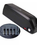 Badass Heavy Duty Ebike Battery Case Fit 65 Pcs 18650 Cells 48V Battery Box with detail view of connector ports on side.