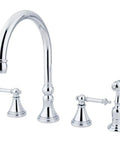 Templeton Widespread Kitchen Faucet With A Slick Polished Chrome Finish, Eight And A Quarter Inch Spout Projection