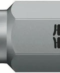 Universal 3 Bit Set 61 Piece With Magnetic Holder And Textile Box, stainless tough viscous bit, close-up view of hex head design