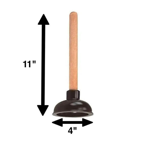 Heavy Duty Sink Plunger Featuring Four Inch Rubber Cup And Nine Inch Wood Handle Built To Quickly Knock Out Drain Clogs In Showers And Tubs Without Breaking A Sweat For Zero Fuss Cleaning