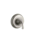 Forte Sculpted Rite-Temp Valve Trim With Faceplate And Single ADA Lever Handle In Brushed Nickel, wall-mounted view