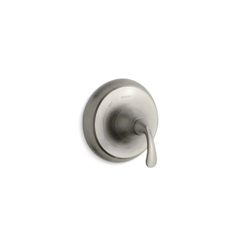 Forte Sculpted Rite-Temp Valve Trim With Faceplate And Single ADA Lever Handle In Brushed Nickel, wall-mounted view