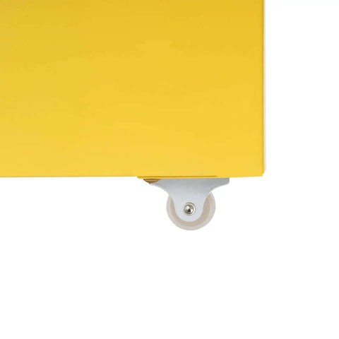 Close-up of smooth caster wheel on Solid Six Drawer Vertical Steel Rolling File Cabinet For Docs And Tools With Smooth Caster Wheels.