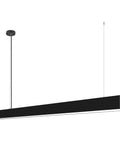 Top Shelf 4 Ft Linear Led Pendant Light With Smooth Remote Control Adjustable 3000K To 6000K Color Temperature Killer Glow For Offices Shops And Home Modern Black Housing, sleek black aluminum design.