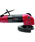 Heavy Duty Five Inch Pneumatic Angle Grinder Built Like A Total Beast For Rock Solid Grinding And Crushing Through Steel On Any Pro Trade Job Site, showing detail of the tool design.