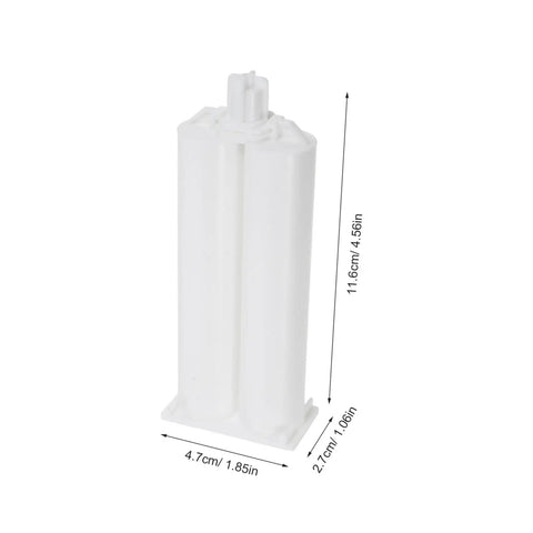 Dual Component Epoxy Adhesive Cartridge Kit With Reliable Flow Control That Works Like A Boss Ten Pack Mixing Tubes For Precise Bonding High Volume Dispensing For Arts And Crafts And Industrial Glue Projects Standard Nozzle Compatibility, white cartridge, 11.6cm tall
