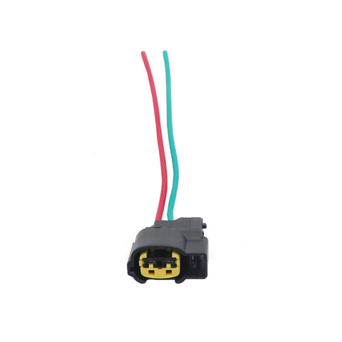 Four Piece Ignition Coil Wiring Pigtail Harness Kit With Connectors For Hyundai Tucson Santa Fe Kia Optima Sorento Fits 2.0 And 2.4 Engines, close-up of connector with red and blue wires.