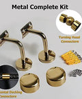 Top Shelf Acrylic Stair Handrail With Premium Gold Hardware Non Slip Wall Mount Grab Bar Rock Solid Grip No Sweat Install Tailored To Fit Your Exact Measurement Dependable Safety For Folks And Kids Daily Metal Complete Kit components with gold connectors and mounting hardware.