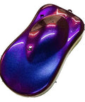 High Gloss Color Shift Auto Paint Basecoat Midcoat Gallon One Hundred Twenty Eight Ounces Ready To Roll With Slow Reducer sample in purple and blue.