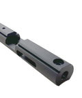 Close-up of Left Handed Black Aluminum Alloy Dovetail Groove Breech Kit With Bolt Probe And Air Transfer Port for CO2 Pistols