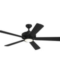HomeStock 52 Inch Matte Black Indoor Ceiling Fan with Plywood Blades and Down Rod for Traditional Spaces, five-blade design