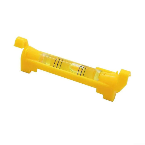 Hanging Line Level for Precise Horizontal Bubble Measuring in bright yellow plastic with clear bubble vial for accurate leveling.