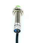 Front view of Capacitive Proximity Sensor Switch M12 5mm Adjustable Sensing Distance For Metal Plastic Glass Wood PNP No