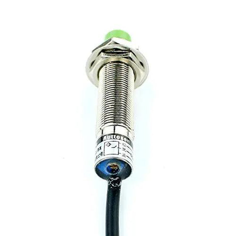 Front view of Capacitive Proximity Sensor Switch M12 5mm Adjustable Sensing Distance For Metal Plastic Glass Wood PNP No